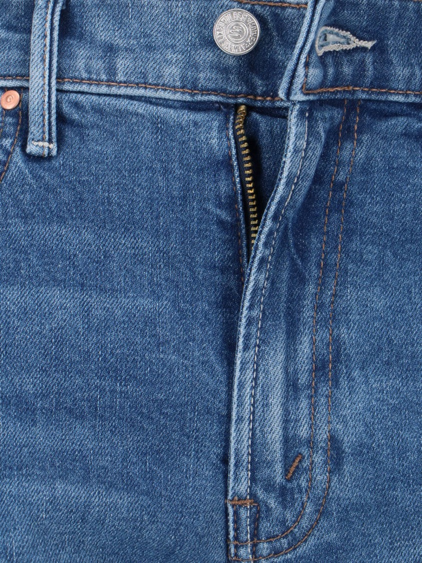 Mother Straight-Leg Jeans With Mid-Rise Waist And Timeless Wash