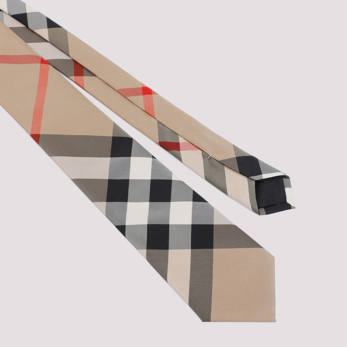 Burberry Beige Classic Cut Check Silk Tie