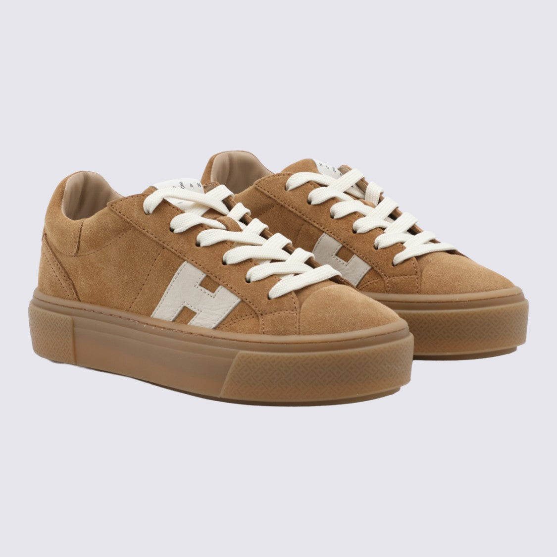 Hogan Suede Sneakers With Contrasting Logo And Elevated Sole
