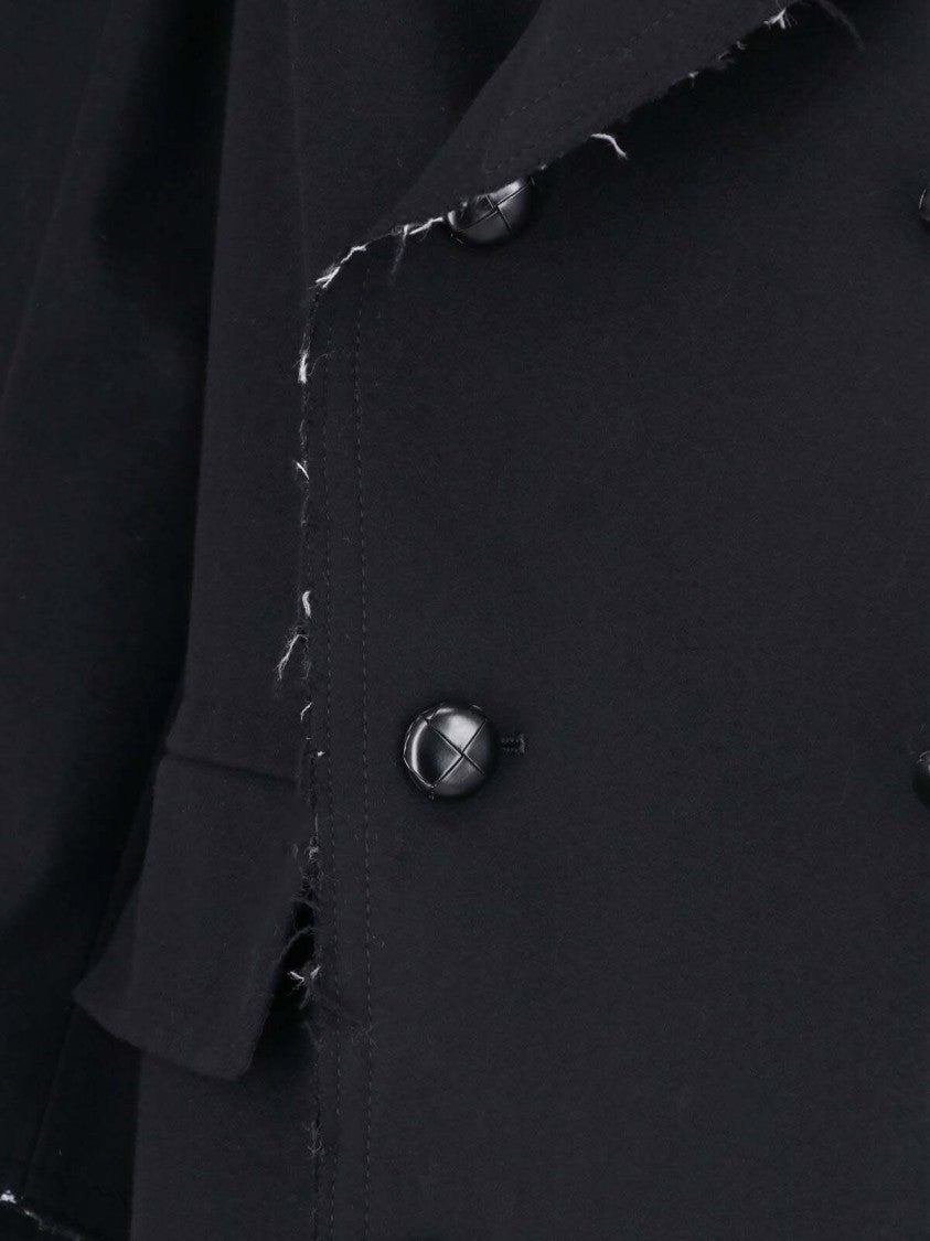Mm6 By Maison Margiela Black Double-Breasted Wool Coat