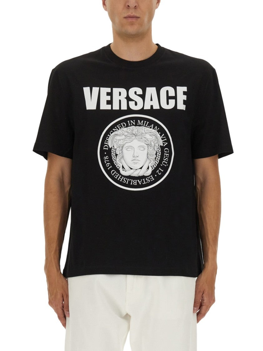 Versace Black Cotton T-Shirt