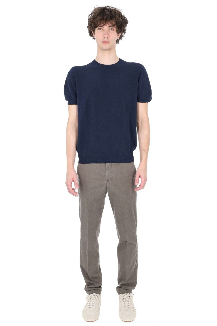 Drumohr Blue Lightweight Terry Cotton-Blend T-Shirt