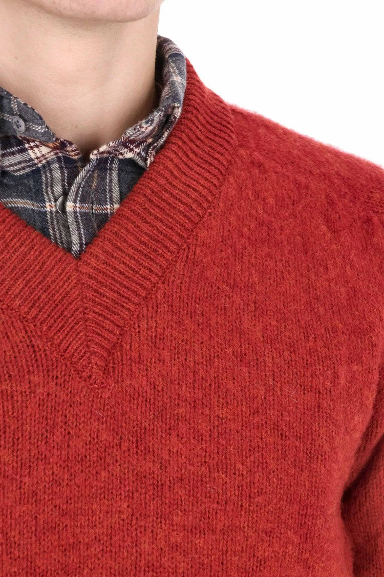 Howlin Shetland Boxy Fit Wool V-Neck Sweater