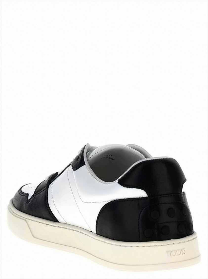 Tod's Low-Top Leather Sneakers With Color Block Design
