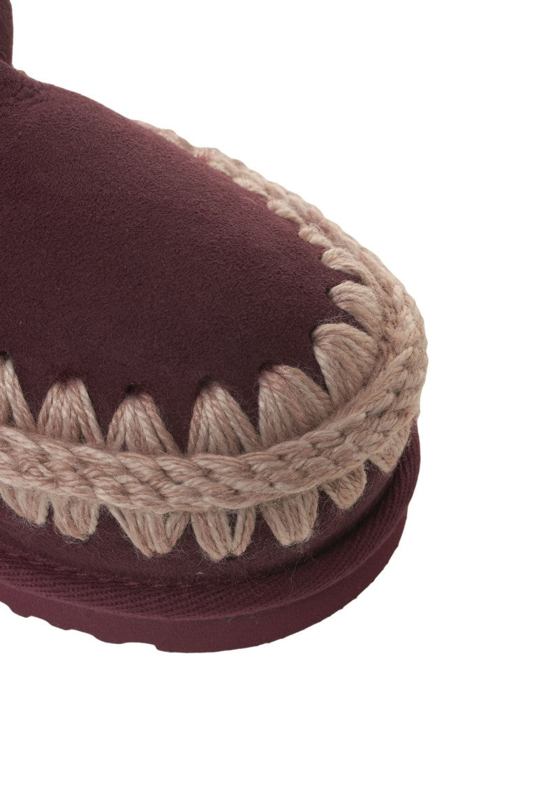 Mou Eskimo Ankle Boots In Deep Burgundy Suede