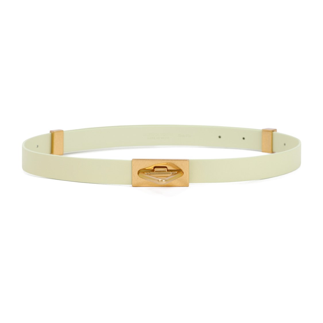 Bottega Veneta Lemon Washed Point Lock Leather Belt