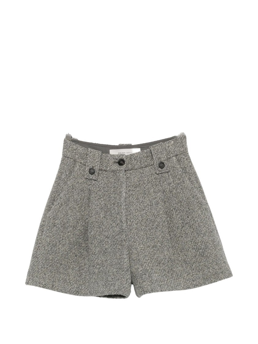 Golden Goose Grey Wool Pleated Shorts
