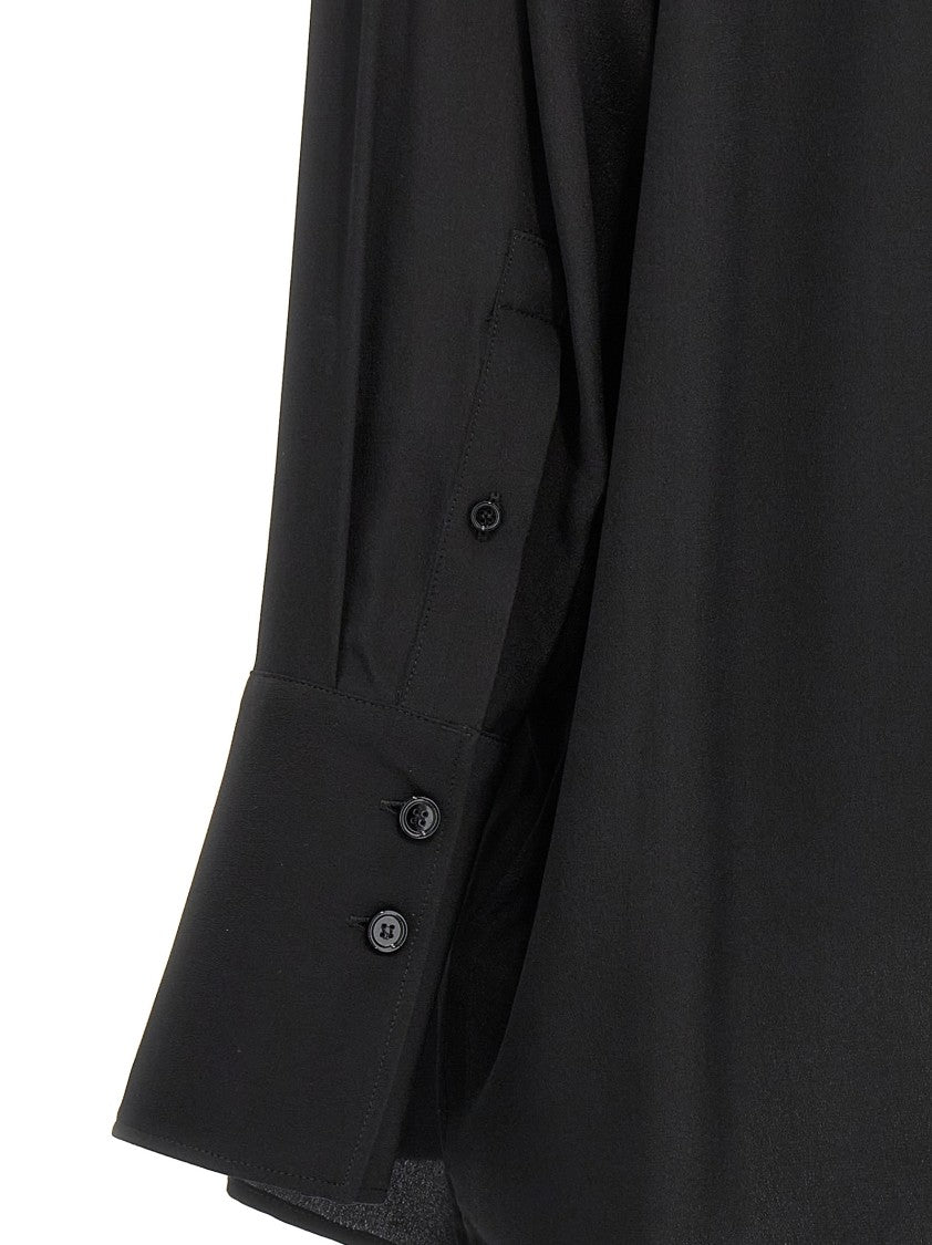 Givenchy Silk Crêpe De Chine Shirt With Lavallière Collar And Deep V-Neck
