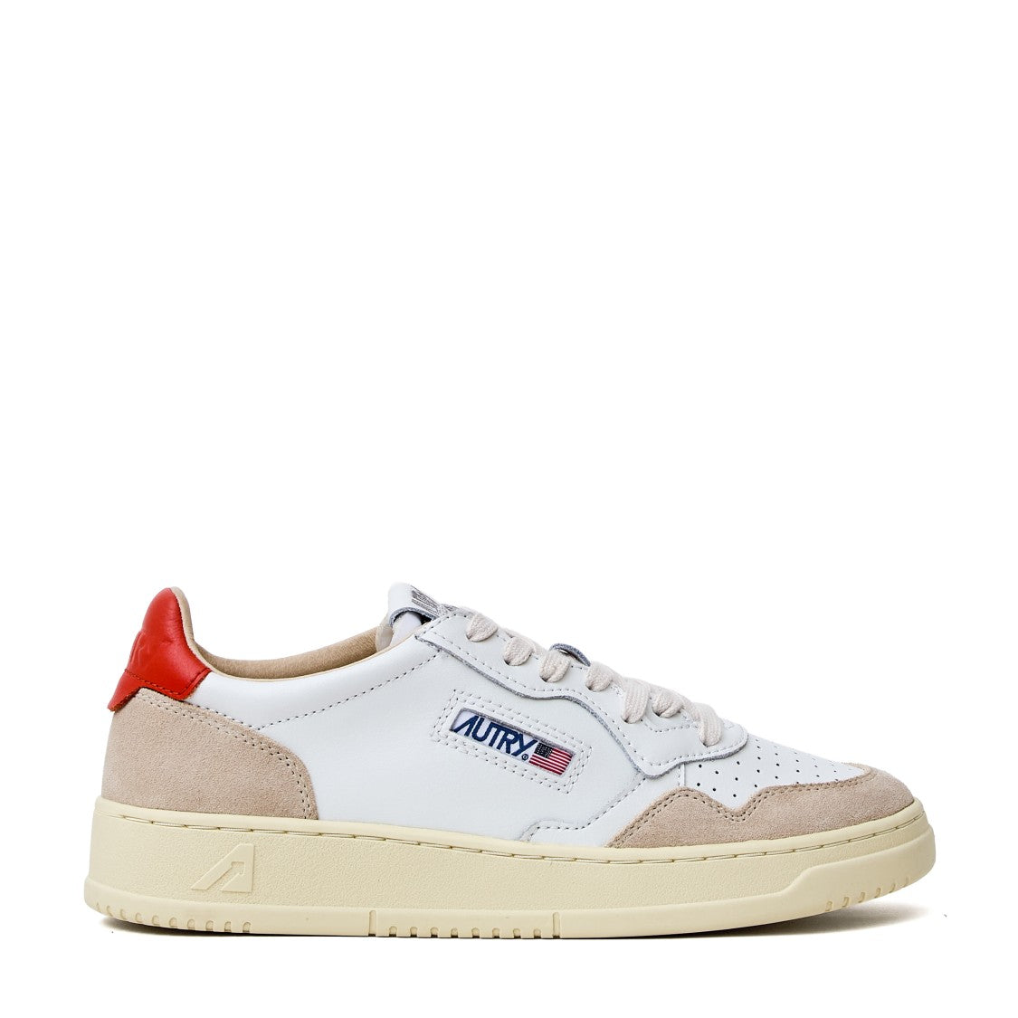 Autry White Zucca Medalist Low Suede Sneakers