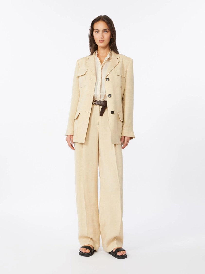 Max Mara Wide-Leg Trousers With High Waist And Pleated Front