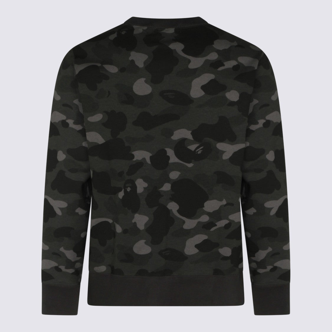 Bape Dark Camouflage Knit Sweatshirt With Bold Graphic