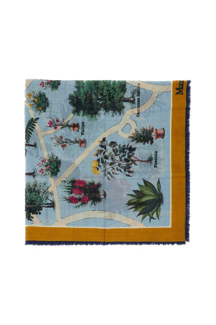 Max Mara Botanical Print Scarf With Mustard Frame