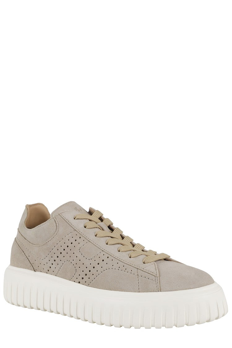 Hogan Brown H Perforated Laced Sneakers