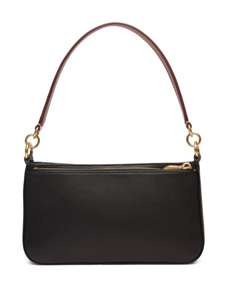 Bally Minimalist Black Cow Leather Tote Bag With Gold Accents