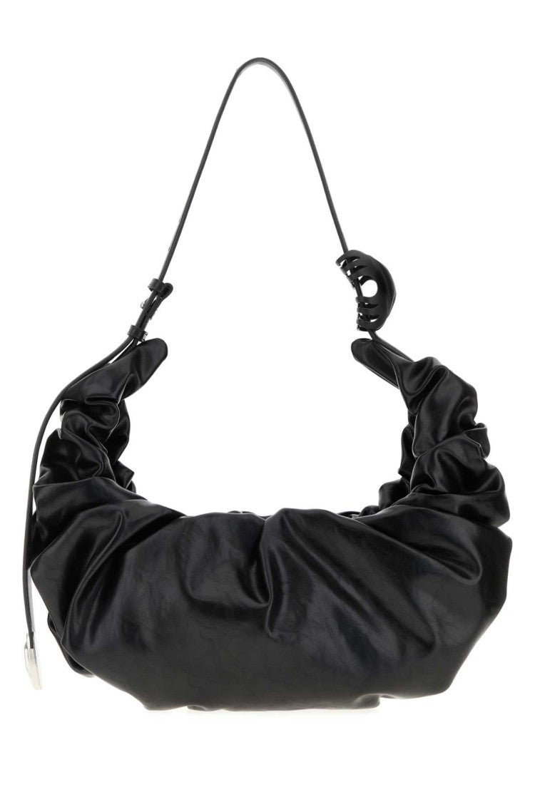 Diesel Black Synthetic Leather Grab-D Shoulder Bag