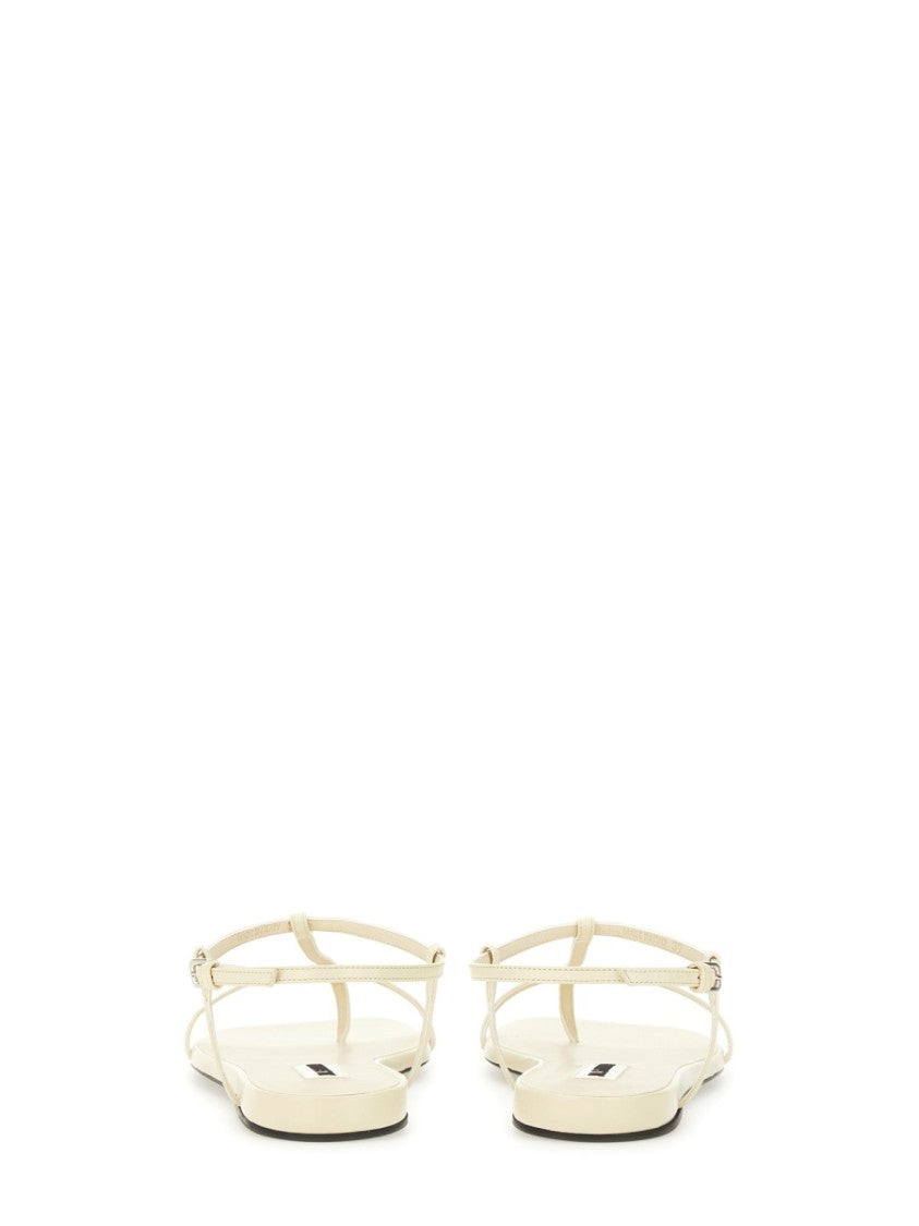 Jil Sander Leather Sandals With Ankle Strap