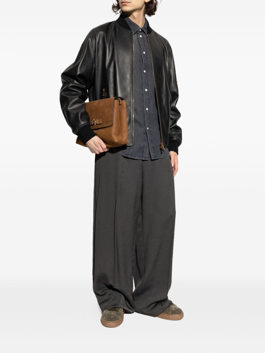 Versace Washed Black Denim Casual Shirt