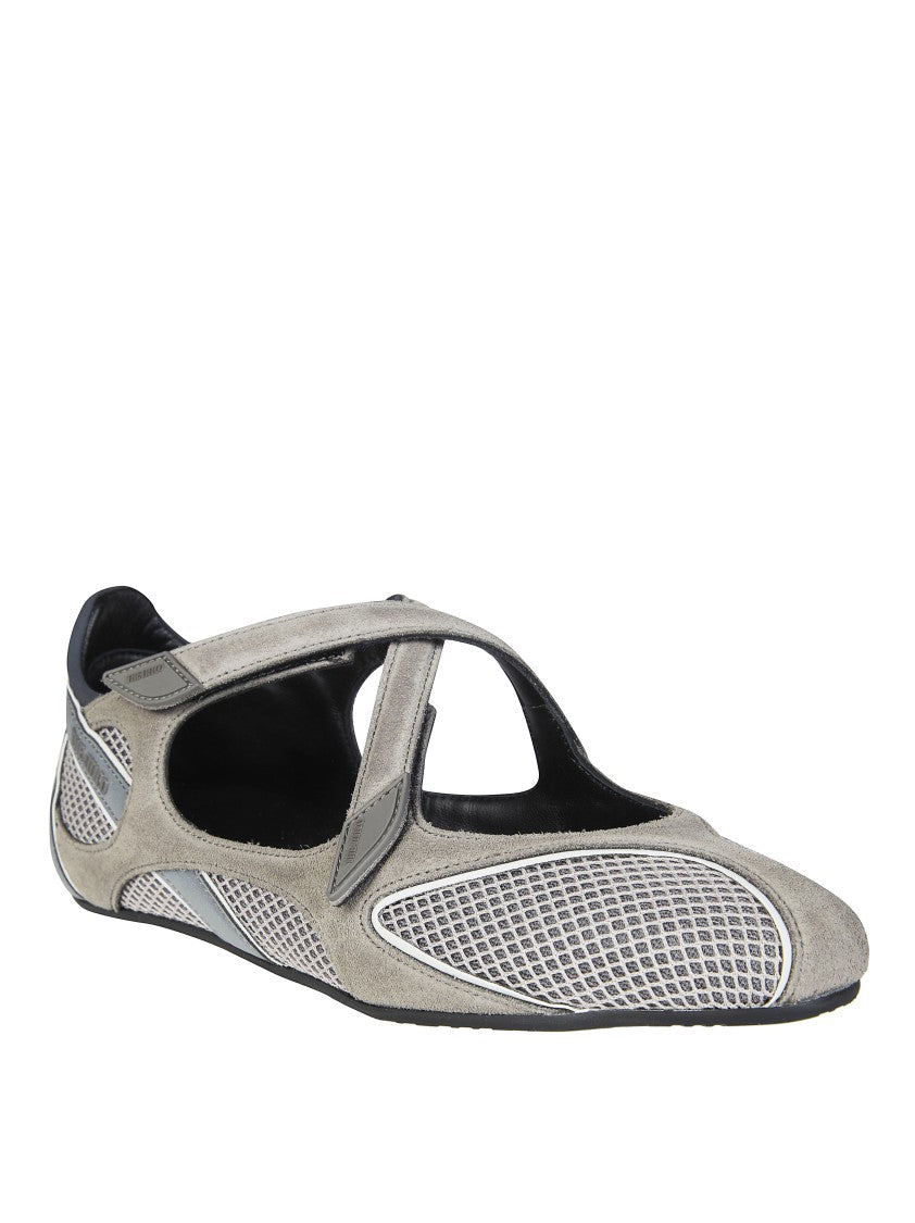 The Attico Grey Ballerina Floor01 Mesh Flats
