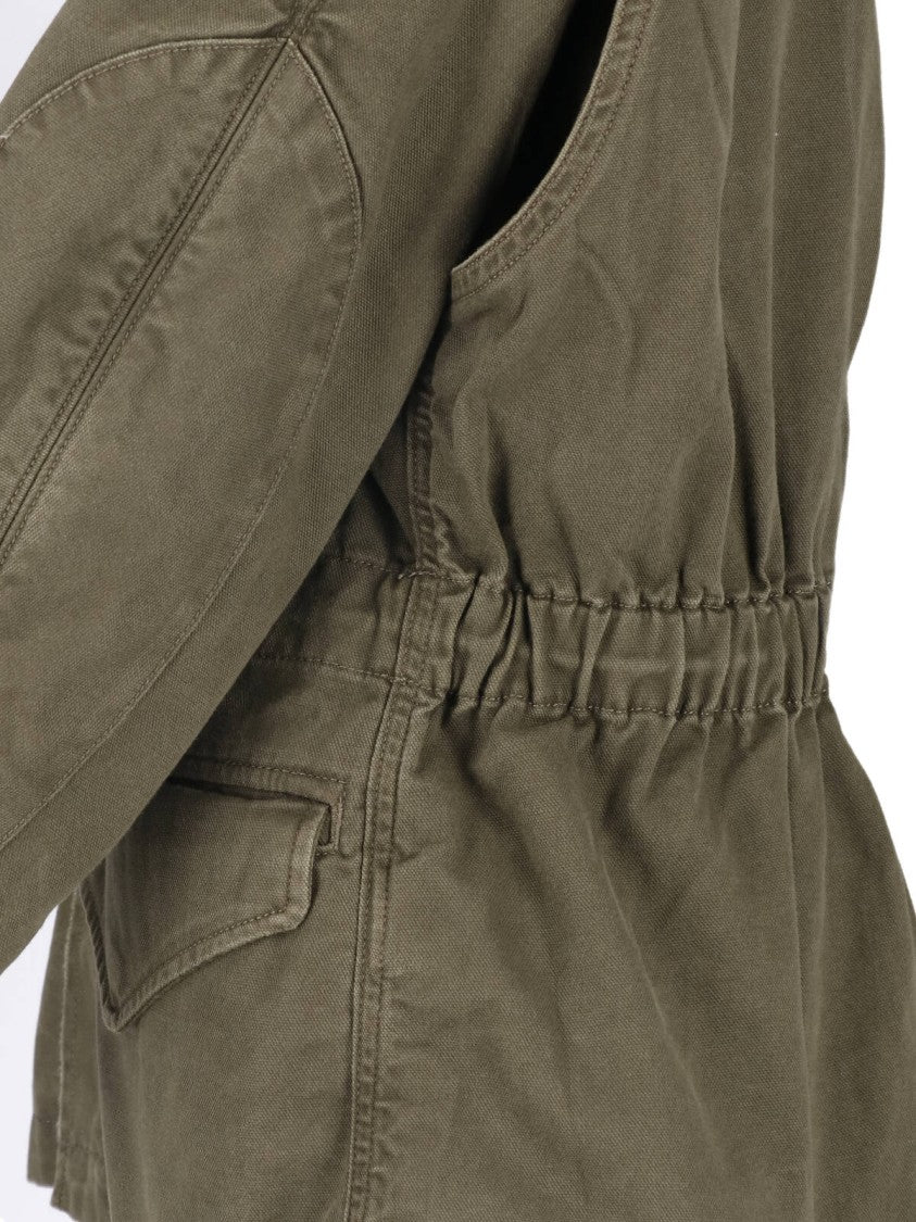 Polo Ralph Lauren Utility Green Cotton Jacket With Zip And Button Closure
