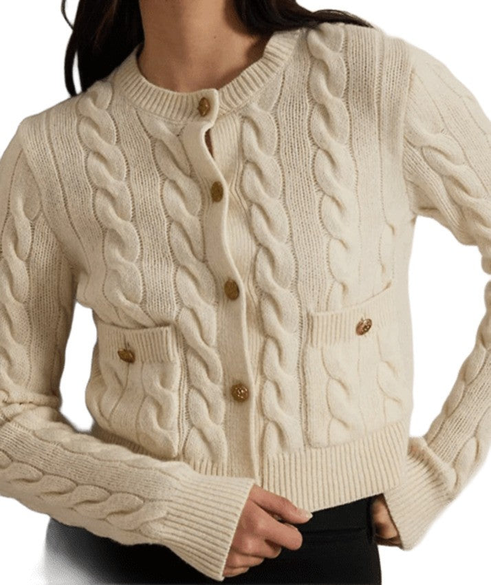 Polo Ralph Lauren Cropped Wool And Cashmere Blend Cardigan