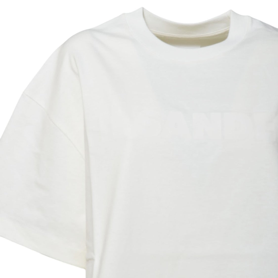 Jil Sander Cream Cotton T-Shirt With Tone-On-Tone Logo