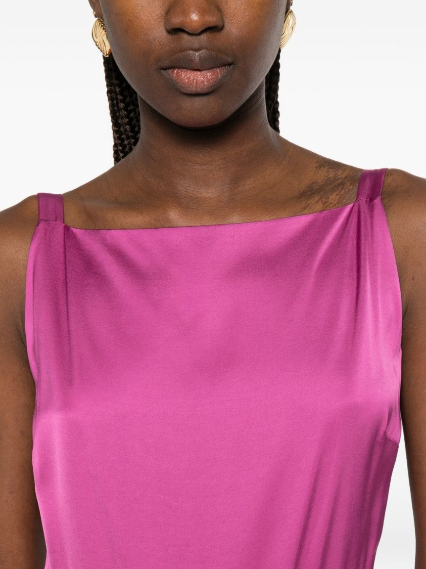 Liu Jo White Satin Square Neck Maxi Dress