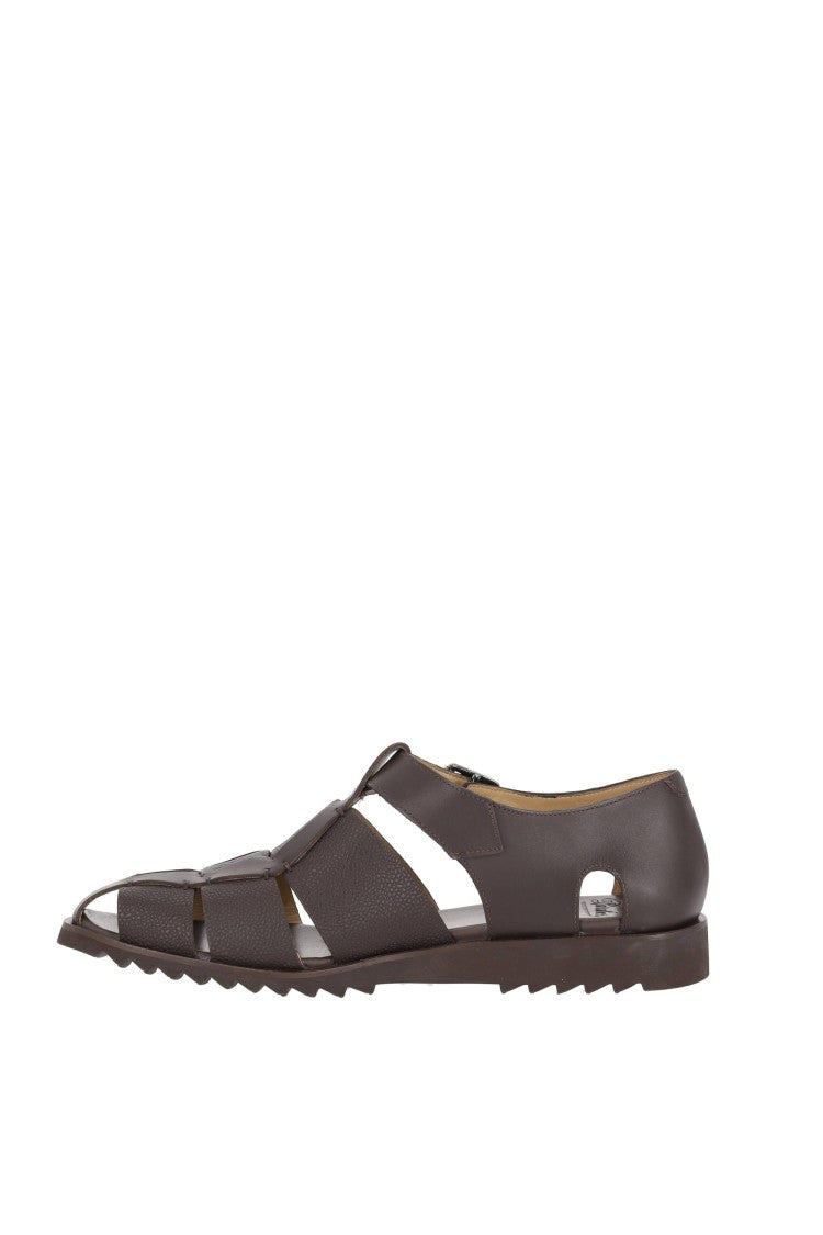 Paraboot Handcrafted Woven Calfskin Leather Fisherman Sandals