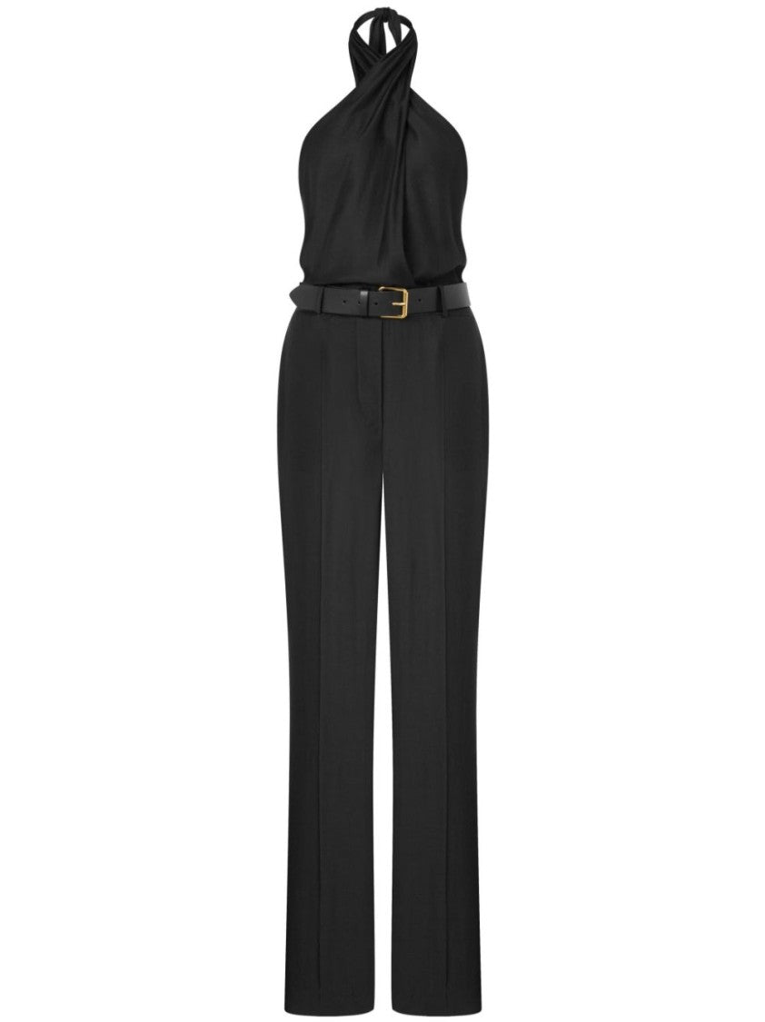 Moschino Black Halterneck Multi Pocket Halter Jumpsuit