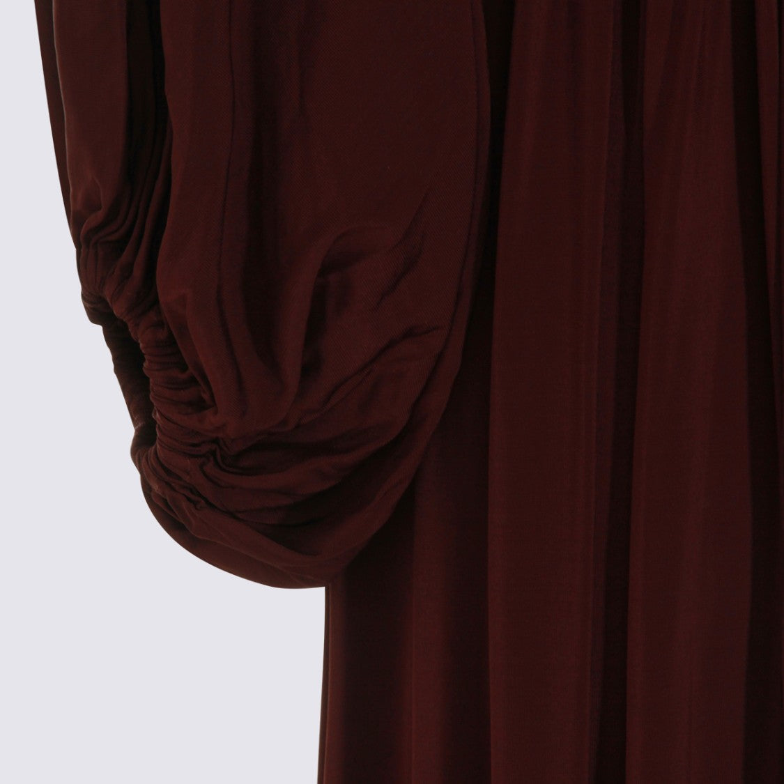 Zimmermann Flowing Deep Brown Maxi Dress With Gathered Sleeves