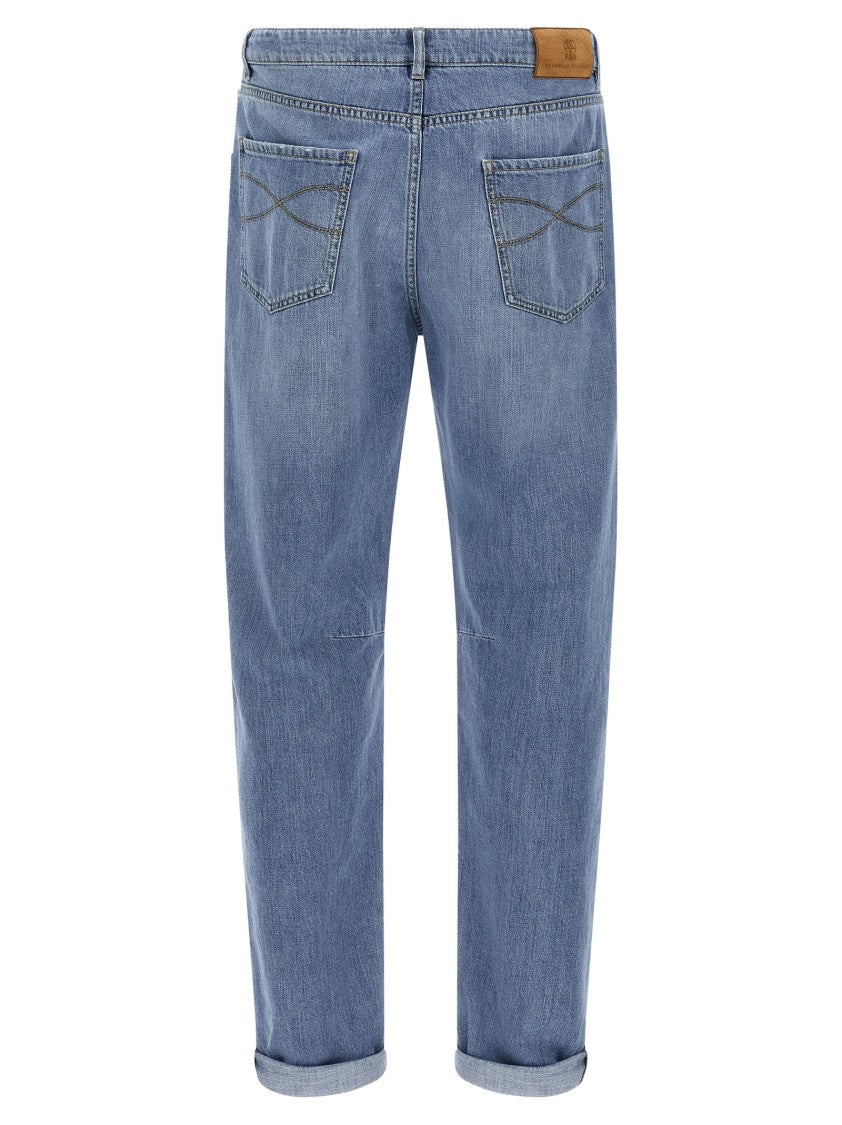 Brunello Cucinelli Stonewashed Cotton Denim Jeans