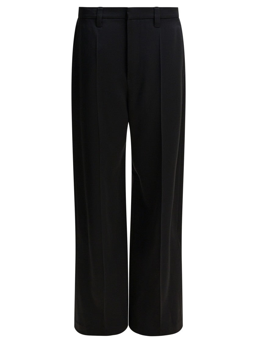 Brunello Cucinelli Fluid Black Wide-Leg Pants With Tailored Silhouette