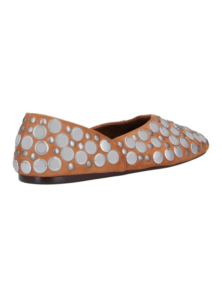 Khaite Brown Jane Studs Pointed-Toe Flats