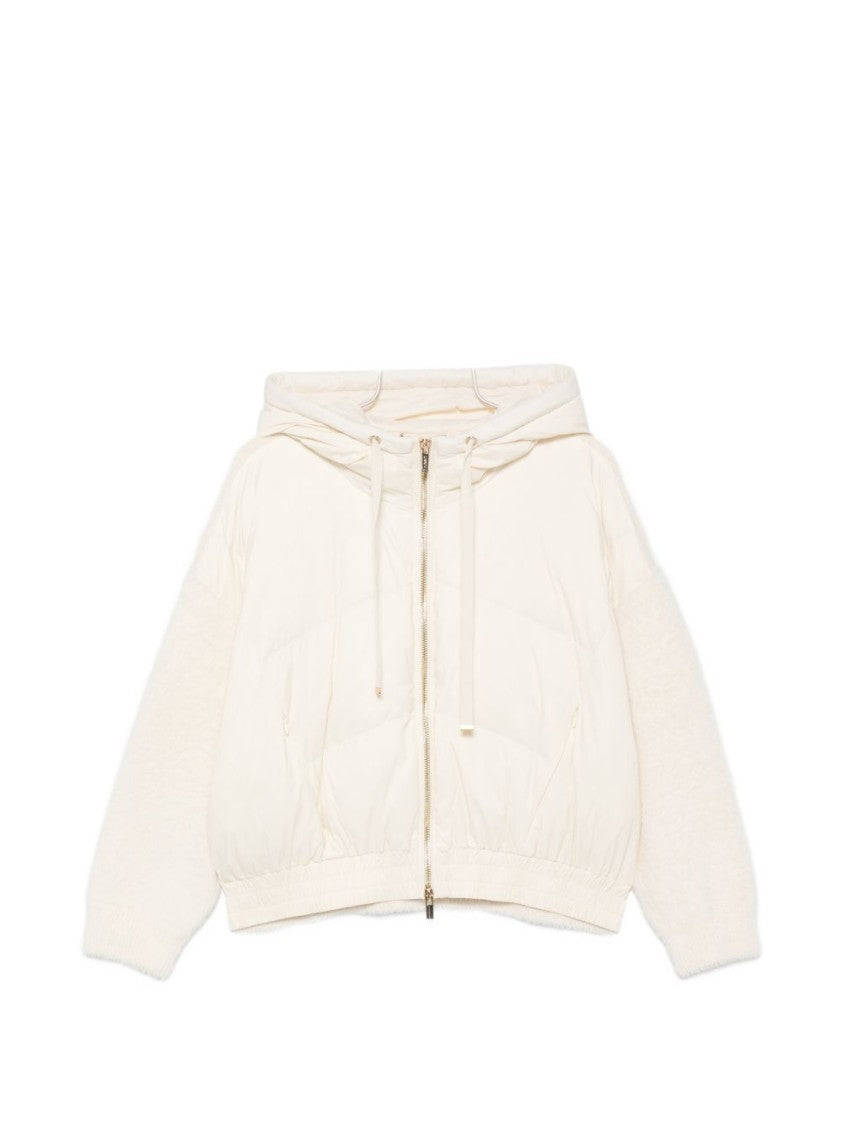 Twin-Set Textured Hooded Quilted Knit Sweater