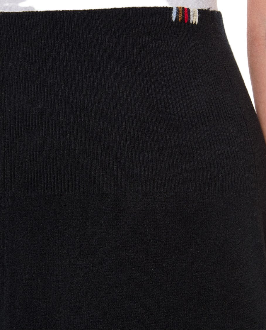 Extreme Cashmere Flowing Midi Skirt With High Elastic Waistband