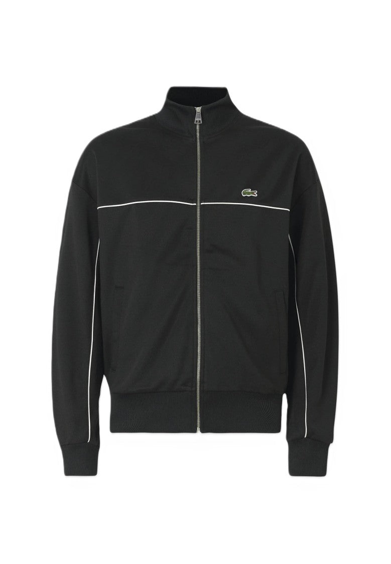 Lacoste Black Cotton Zip Up Sweatshirt