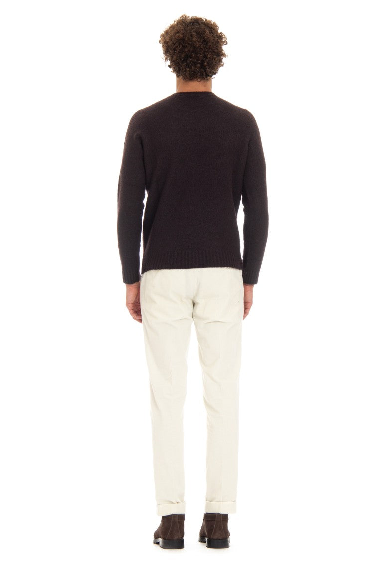 Drumohr Brushed Wool Garzata Crewneck Sweater