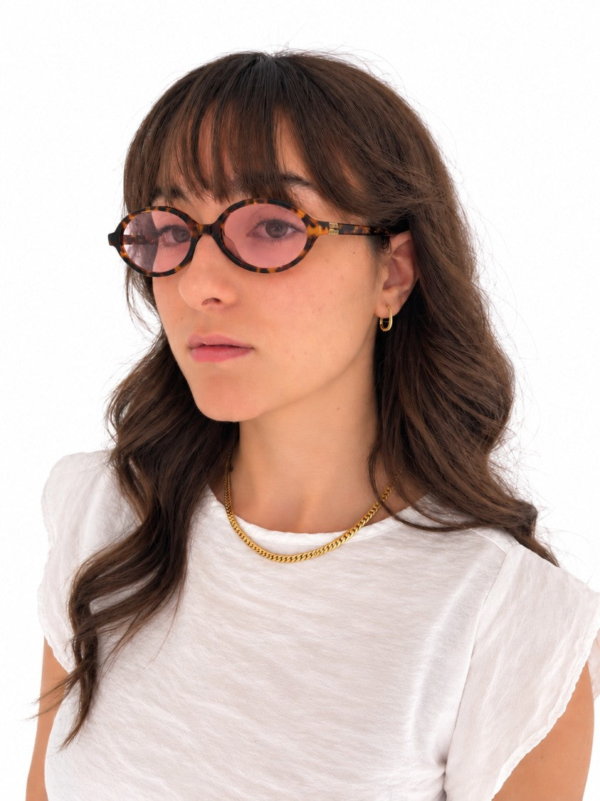Luxottica Italia S.R.L Havana 0Mu 04Zs Acetate Oval Sunglasses