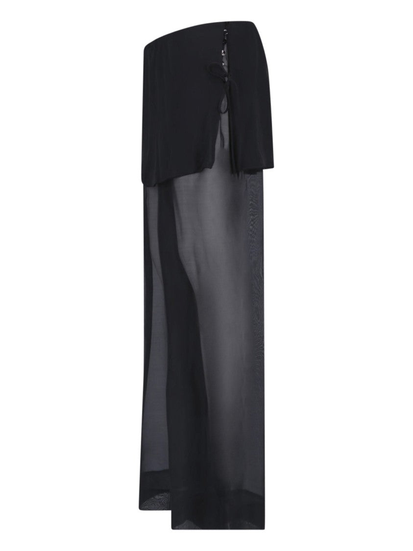 Paloma Wool Black Archive Silk Straight Leg Trousers