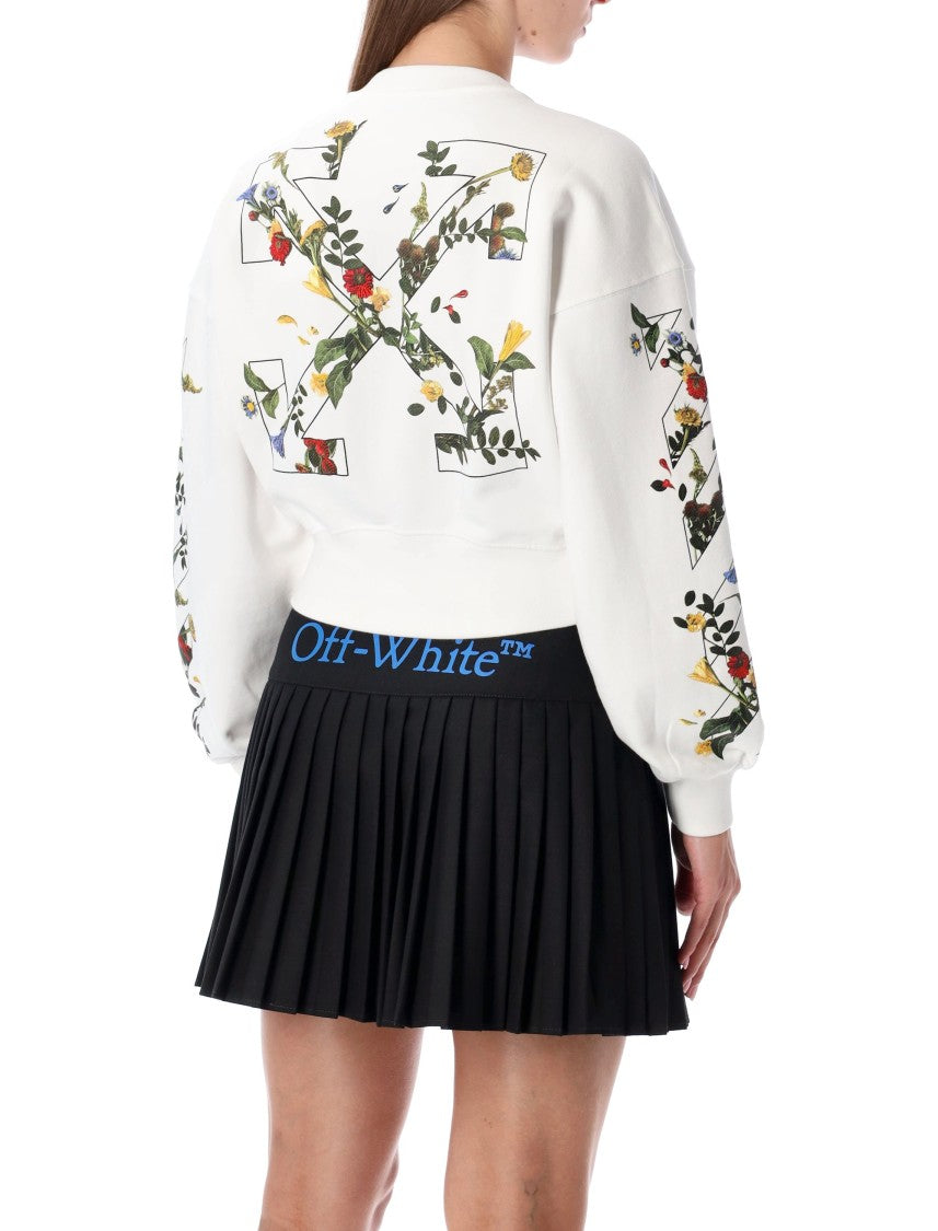 Off-White Arrow Flowers Cropped Logo Sweatshirt