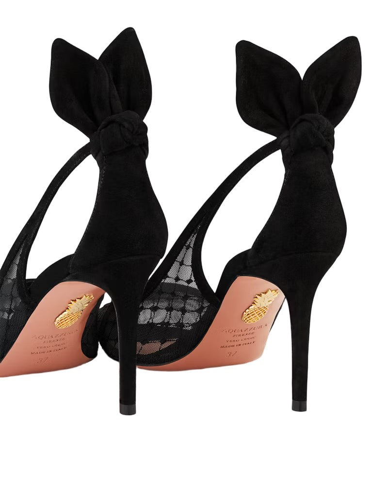 Aquazzura Bow Tie Net Pump 85