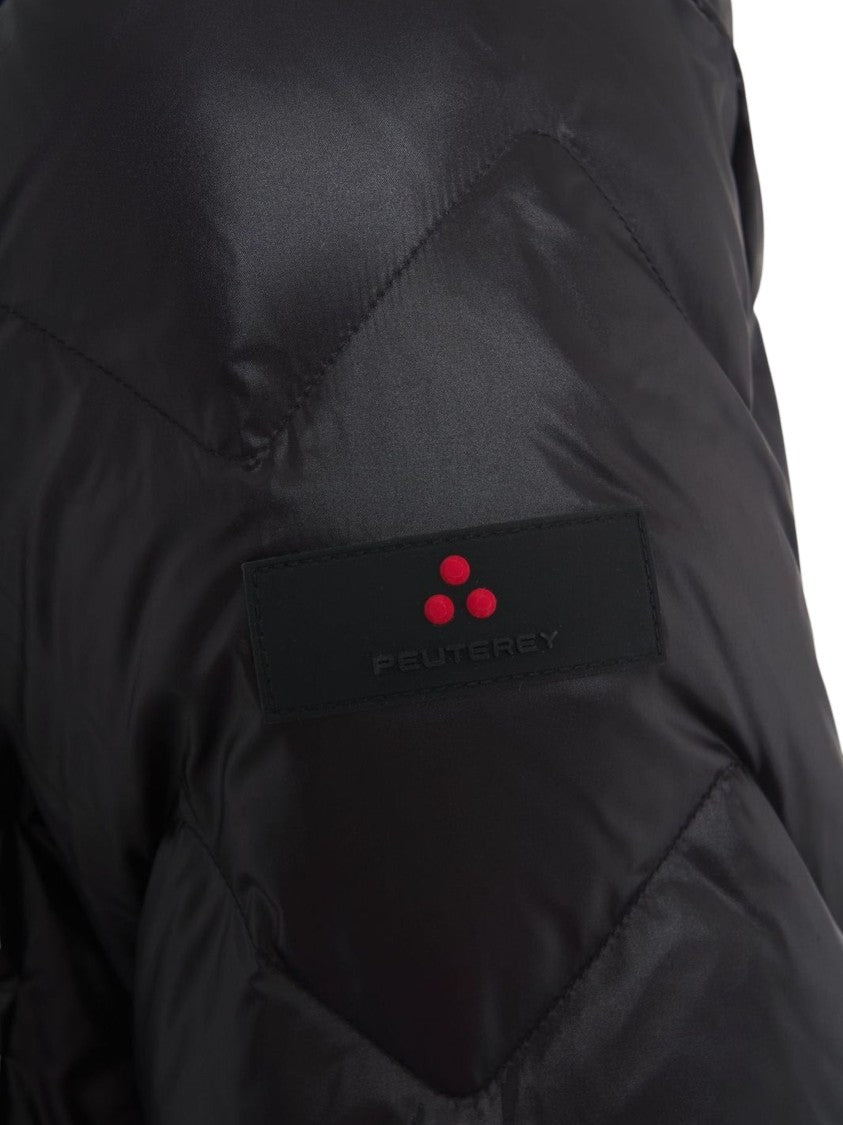 Peuterey Cropped Zip-Up Jacket With Chevron Quilting And Hood