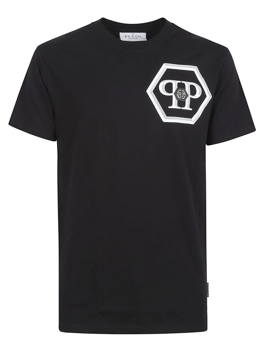 Philipp Plein Crew Neck T-Shirt With Iconic Hexagonal Logo