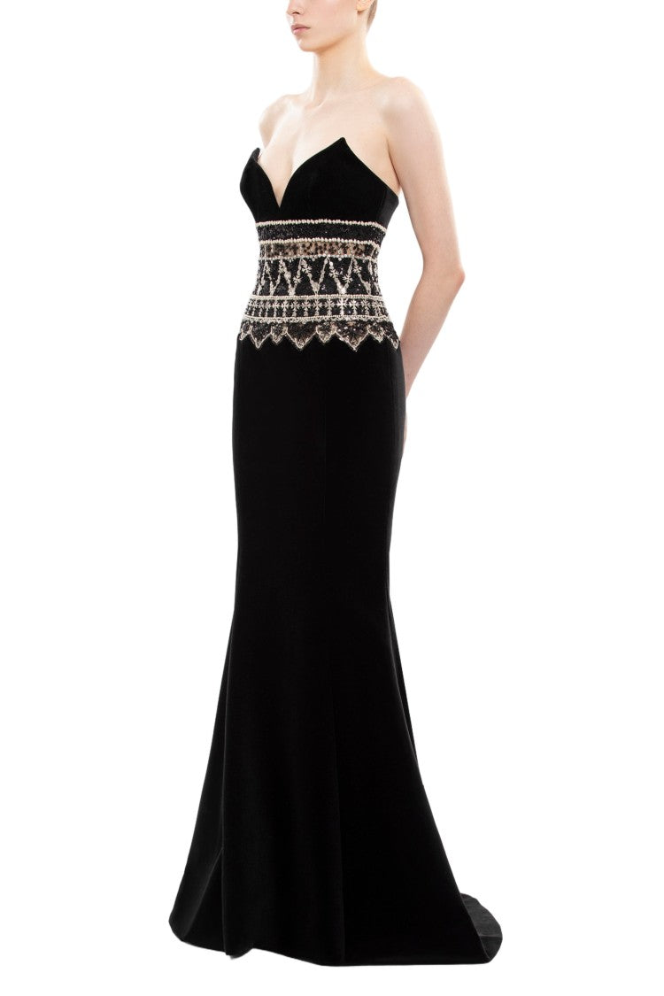 Saiid Kobeisy Strapless Dress With Embroidered Detailing