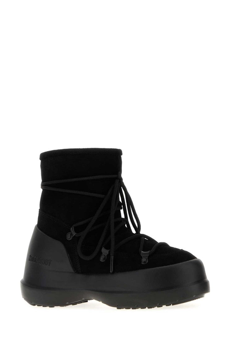 Moon Boot Black Suede Luna Ankle Boots