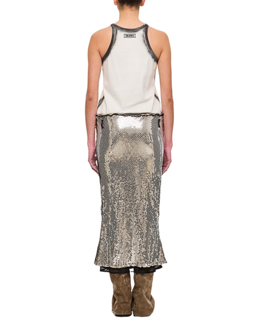 The Attico White And Silver Midi Dress