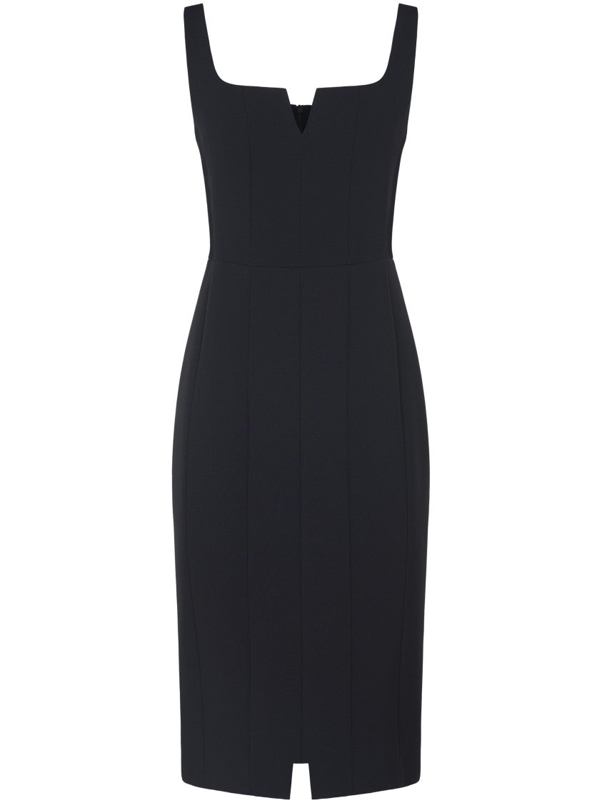 Max Mara Fitted Black Dress With Square Neckline