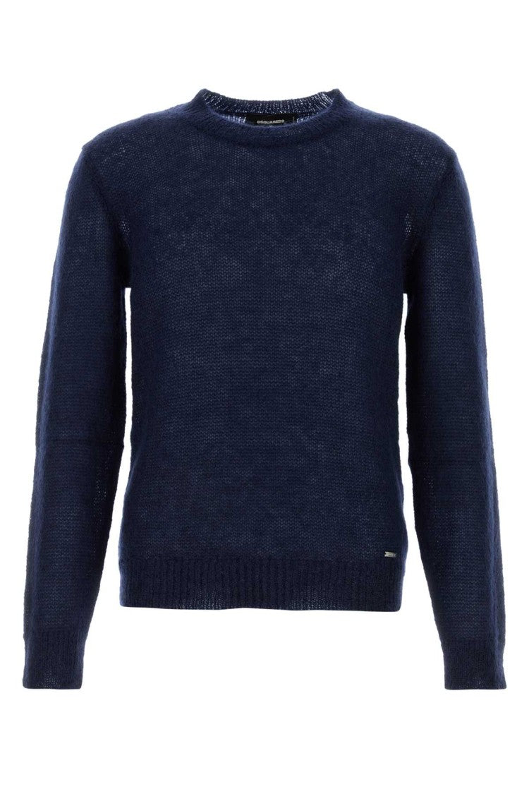 Dsquared2 Navy Blue Mohair Blend Sweater