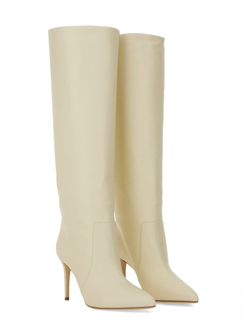 Paris Texas Knee-High Leather Boots With Pointed Toe