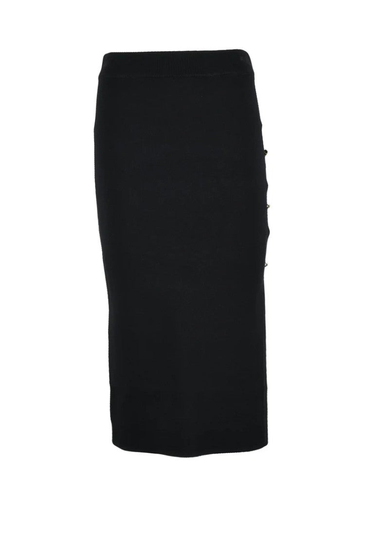 Versace Jeans Couture Black Knit Midi Skirt