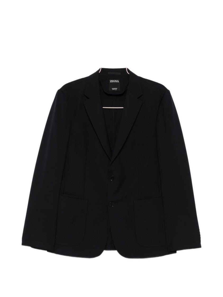 Ermenegildo Zegna Notch Lapel Blazer With Structured Silhouette And Functional Pockets